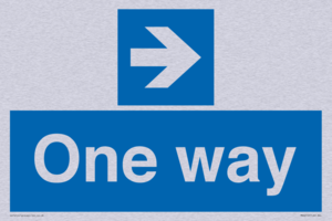 One way with right directional arrow